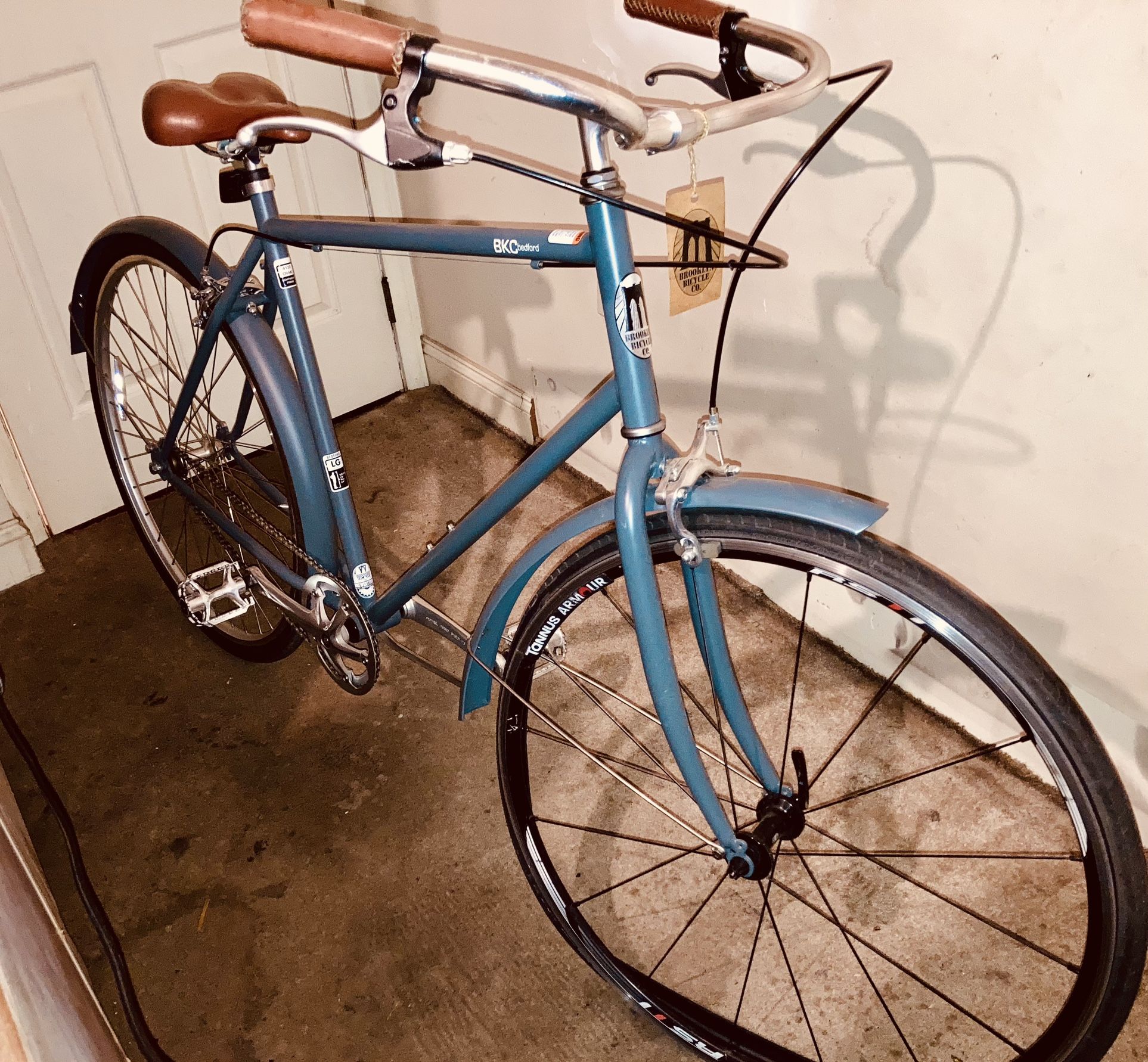 Brooklyn Bicycle Company BKC Bedford Single Speed Urban Bike in Smokey Blue