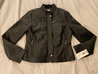 BRAND NEW WITH TAGS LADIES BLACK LEATHER JACKET