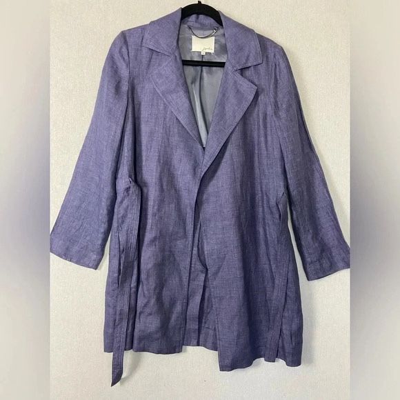 Sportsctaft Signature 100% Linen Belted Trench Jacket Coat Sz 10