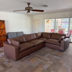 New Leather Cloud Couch Modular Sofa