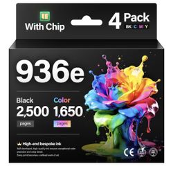 936e 936XL High Yield Ink Cartridges with Chip