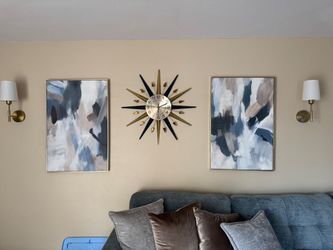 36x24 blue abstract wall decor set