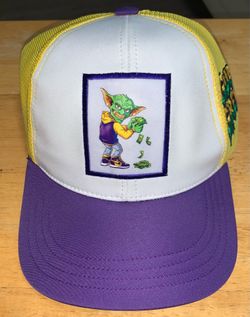 Purple and Yellow Guala Gremlin Trucker Hat