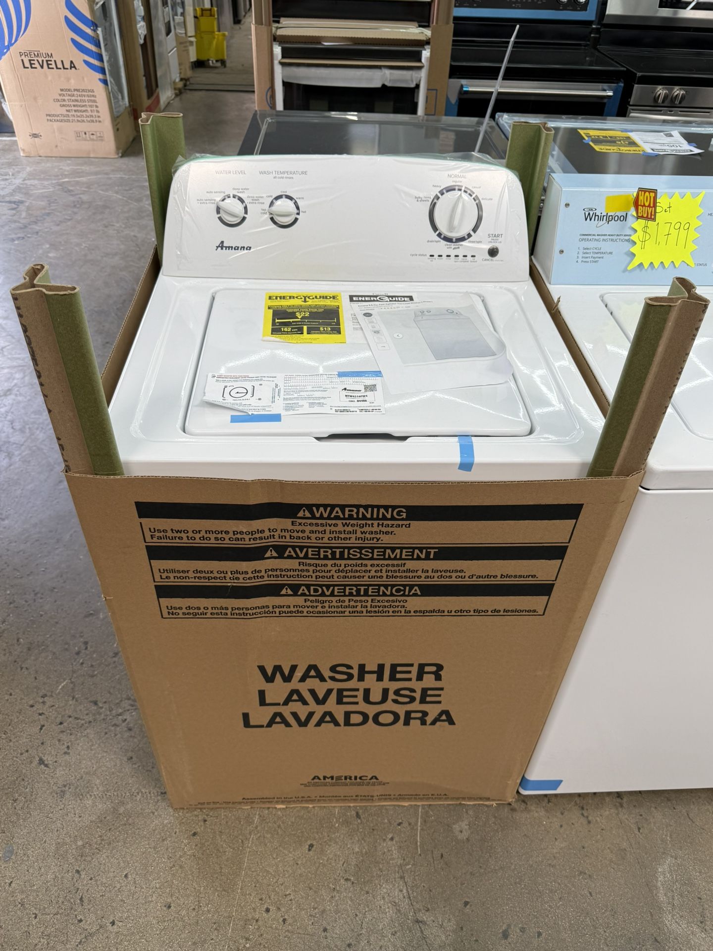 brand new Amana white washer