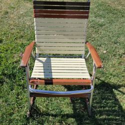 Vintage Telescope Wood Rocking  2 Chairs 