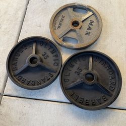Olympic 35 lb Plates – 105 lbs Total – Great Condition