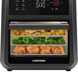 Chefman 12-Quart 6-in-1 Air Fryer Oven with Digital Timer, Touchscreen, and 12 Presets - Family Size Countertop Convection Oven, Dishwasher-Safe Parts