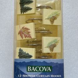 Bacova Outdoorsman 12 Decorative Shower Hooks Holiday Collection 