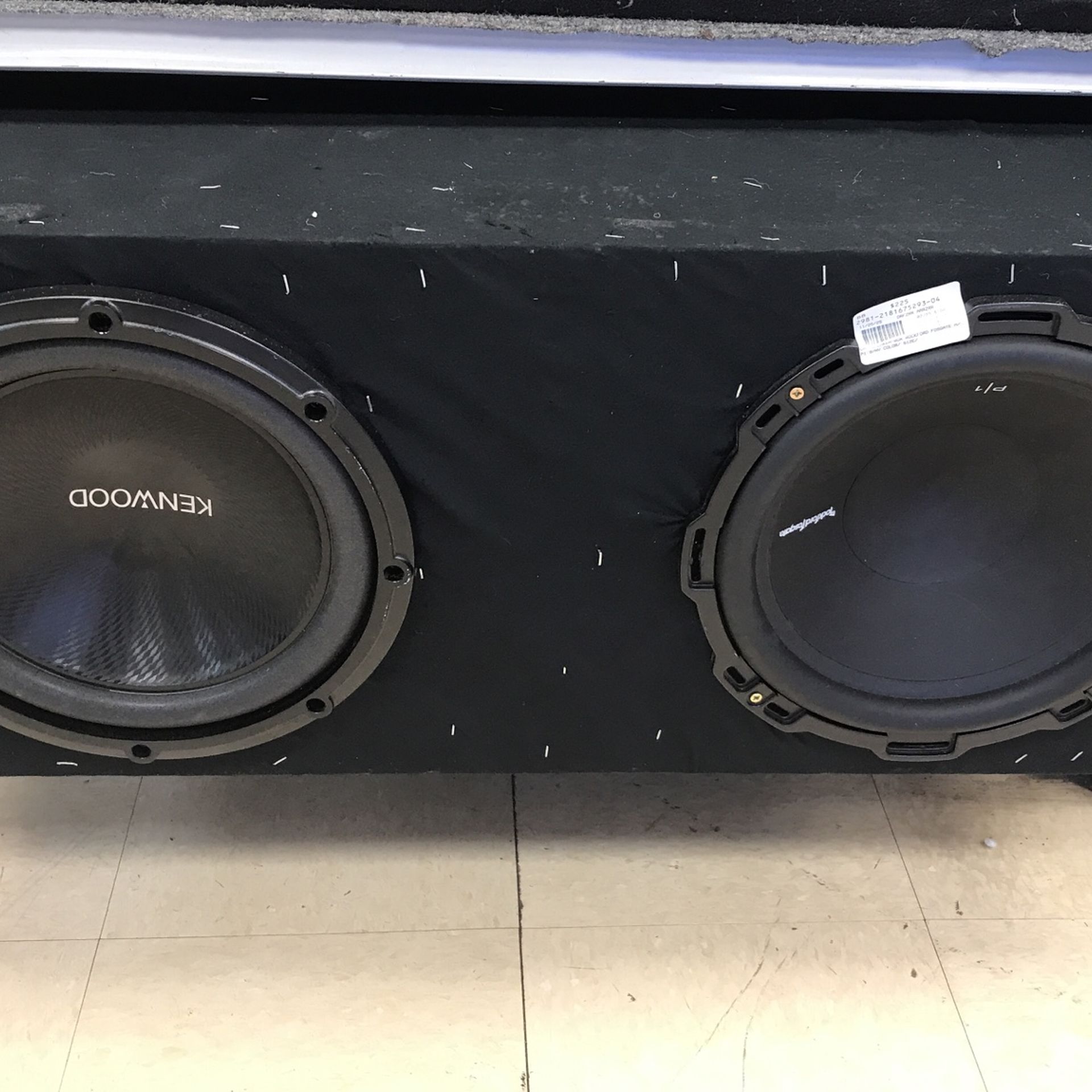 Car Speaker Box W/ Kenwood & Rockford Fosgate Speaker