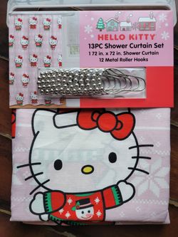 Hello Kitty Christmas 13pc Shower Curtain Set