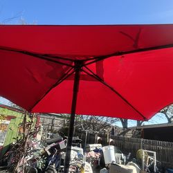 Beautiful 5 feet crimson patio umbrella