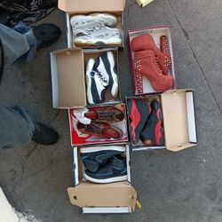 All The Jordans Are Size Four And A Half   The Dress High Heels Are Size 6.  And The Coach Shoes Are Size 7