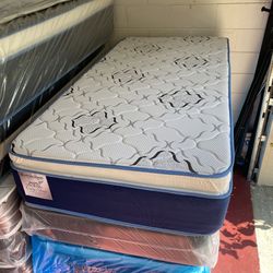 Twin Size Mattress 14 Inches Thick Pillow Top Also Available in Full, Queen, King. Same Day Delivery 🚚 New From Factory With its Plastic