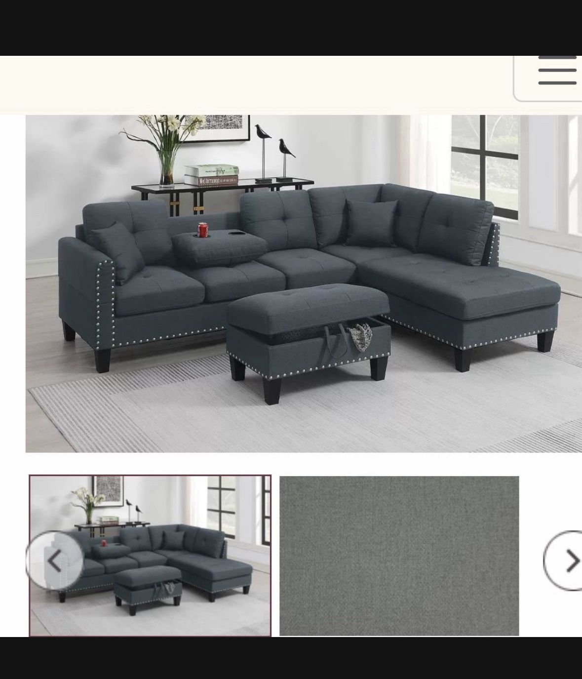 Sectional With Ottoman Brand New In Box