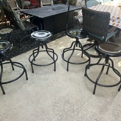 Pottery barn brand!! 4 Beautiful, Solid, Metal Stools!