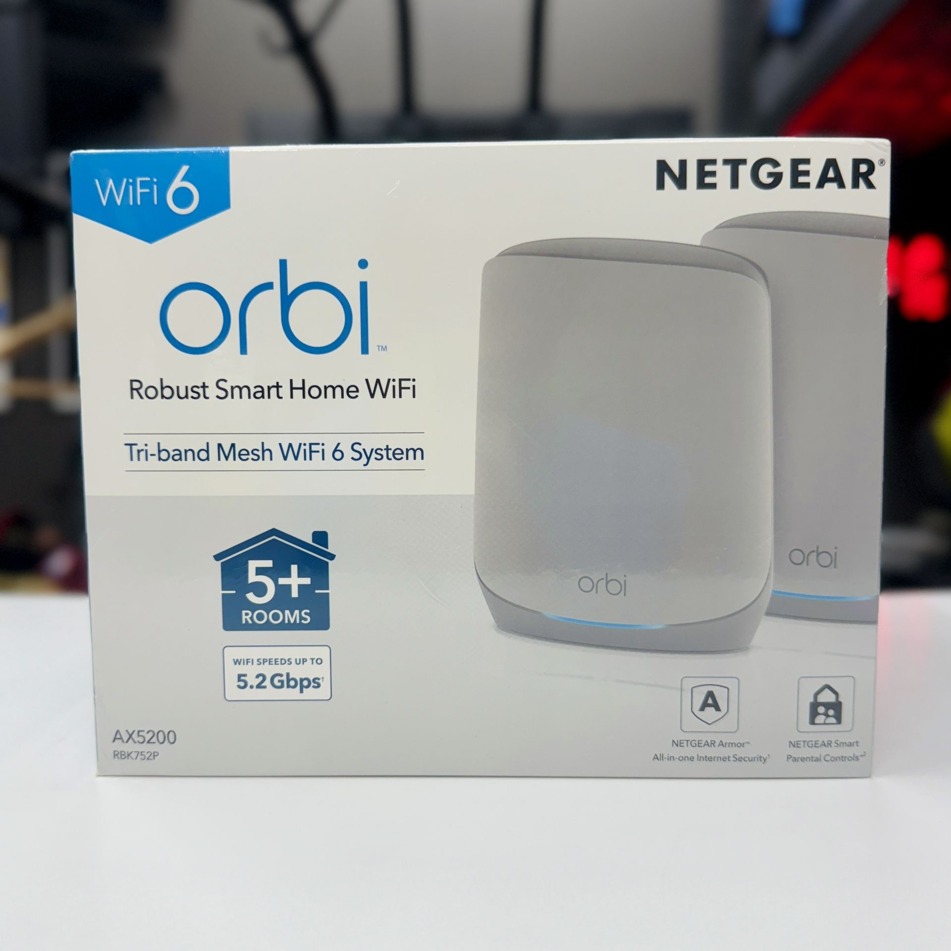 NETGEAR - Orbi 750 Series AX5200 Tri-Band Mesh Wi-Fi 6 System (2-pack) - White