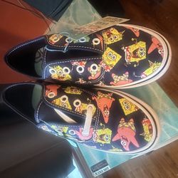 Spongebob Shoes, Size 6 Vans 