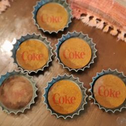 VINTAGE COKE CAP COASTERS SET