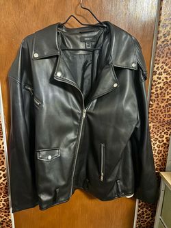 Forever 21+ Black Faux Leather Moto Jacket