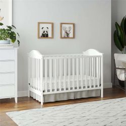 White Crib with Mattress