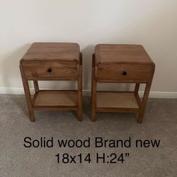 Brand New Solid Wood Two Same Nightstands 