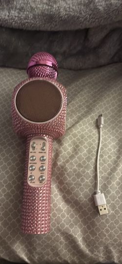 Pink Gemmed Karaoke Microphone