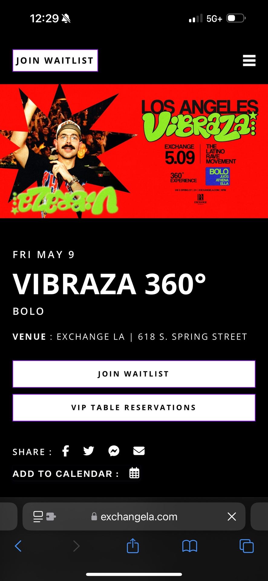 2 Tickets For Bolo Tonight 5/9