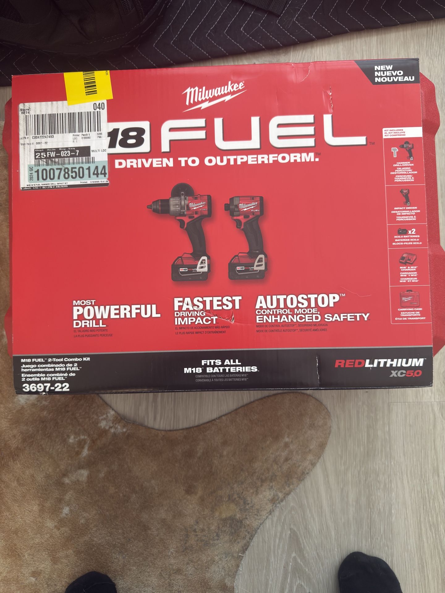 Brand New Milwaukee Gen 4 Drill/1/4” Hex Driver With 2 5 Ah Batteries And Charger