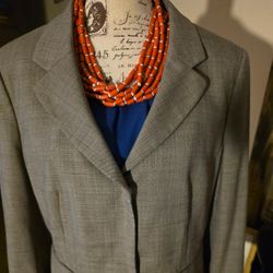 Gray Wool Blend Blazer Sport Coat