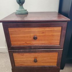Nightstand 2-Drawer Real Wood - EUC