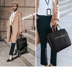 LIGHT FLIGHT 15.6/17.3 Inch Laptop Bag, Briefcase for Women, Large Laptop Case Computer Bag Office Travel Business, Nylon Amazon's Choice 