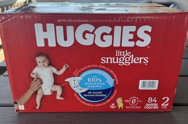 New Huggies Size 2 Diapers, Little Snugglers Baby Diapers, Size 2 (12-18 lbs), 84 Count
