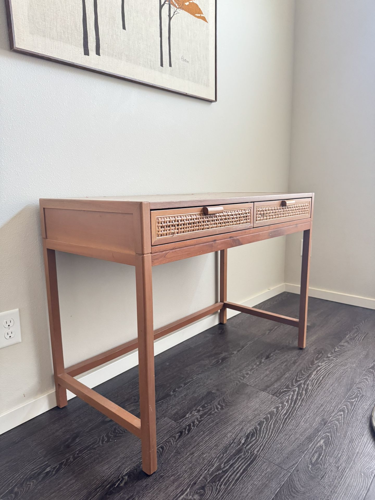 Vintage Style Rattan Desk