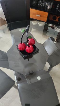 Glass Top Dining Table with Chairs