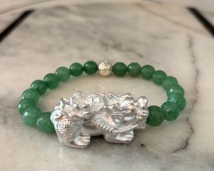 New Green Jade & Sterling Silver Brazalete. Available in Coral Gables. Cash please.