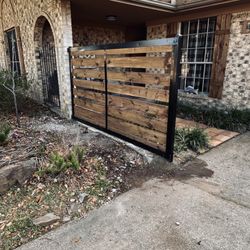 wooden frame with metal frame