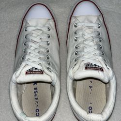 White Converse with red design, Size 13