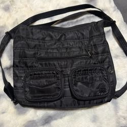 Lug Zipliner Black  Convertible Backpack /Shoulder Bag And Wallet 