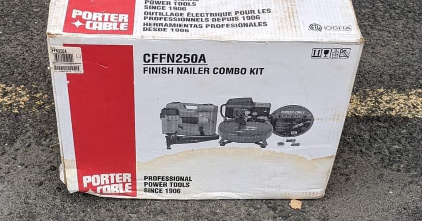Porter Cable Finish Nailer Combo Kit with compressor power tools wood working house work