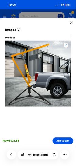 1000lbs Truck Crane Hoist, Hydraulic Hitch-Mount Truck Crane with Three Boom Capacities of 500lbs,
