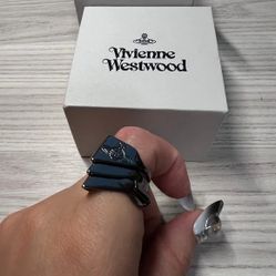 Vivienne Westwood Gunmetal Knuckleduster Silver Unisex Ring