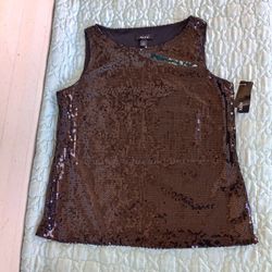 ALYX BLACK SEQUIN EMBELLISHED SLEEVELESS TOP SIZE MEDIUM 