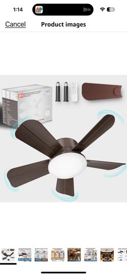 Socket Fan Light - Ceiling Fans with Lights and Remote, 17in Small Ceiling Fan with 6-Speeds, Definite time, Dimmable LED, E26/E27 Base, for Bedroom,