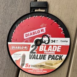 Diablo 6-1/2in. x 24-Teeth Framing Circular Saw Blade for Wood 2 pack 
