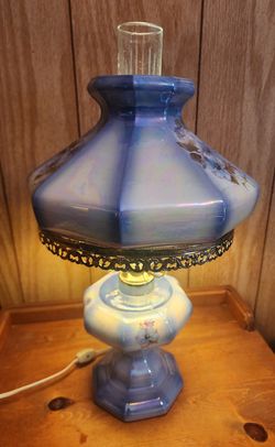 Pair of vintage hurricane style table lamps