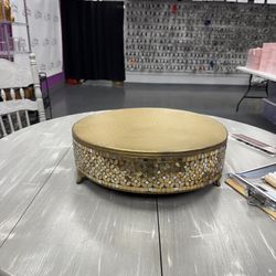 16” Gold Mosaic Cake Stand