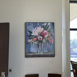 Floral canvass with wood frame