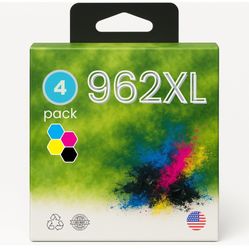 962 XL Ink Cartridges Combo Pack (4-Pack, 1-Black/1Cyan/1Magenta/1Yellow)