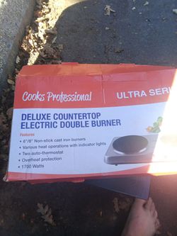 Deluxe countertop electric double burner