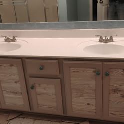 Bathroom His And Hers Sink W/Cabinets/Fixtures
